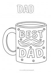 Child coloring page Dad Mug Drinks Best