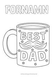 Färgläggningssida att anpassa Pappa Mugg Dryck Bästa