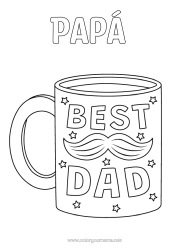 Colorear gratis Papá Taza Bebidas Mejor