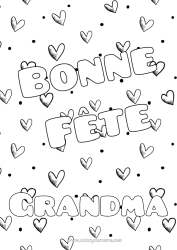 Free coloring Heart Dad Mum Grandma Grandpa Happy feast day !