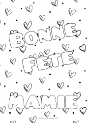 Coloriage enfant Coeur Papa Maman Mamie Papi Bonne fête