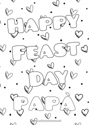 Pagina da colorare per bambini Cuore Papà Mamma Nonna Nonno Buona festa