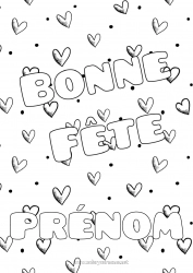 Coloriage gratuit Coeur Papa Maman Mamie Papi Bonne fête