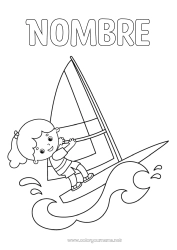 Dibujo libre Sport Chica Verano Windsurf Deportes náuticos Olas