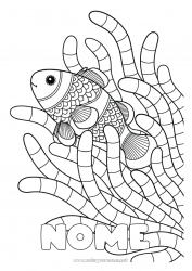 Desenho grátis Mandala Mar Animal Peixe Animais marinhos ou aquáticos
