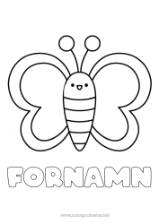 Gratis färgläggning Fjäril Djur Lätta målarbilder Insekter