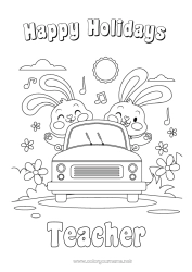 Child coloring page Holidays Bunny Vehicles Car Forest animals Cars, vans, and motorhomes