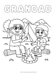 Free colouring Sweets Dad Grandad Treats, sweets Barbecue Camping Coach, trainer Tent Competitions and awards Marshmallows