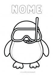 Desenho grátis Esporte Pinguim, Pinguim Animal Desenhos para colorir fáceis Pássaros e mamíferos voadores Mergulho Sports nautiques