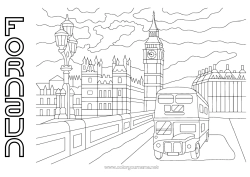 Gratis tegning London Det Forenede Kongerige Bus, bil Jordbaserede offentlig transport