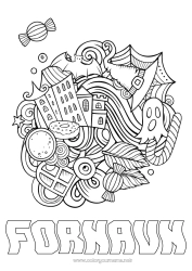 Gratis fargelegging Godteri Spøkelse Halloween