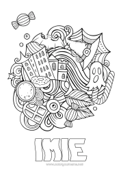 Kolorowanka za darmo Cukierki Duch Halloween