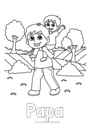 Coloriage enfant Papa Enfant Adulte