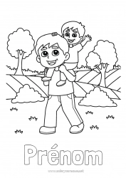 Coloriage à personnaliser Papa Enfant Adulte