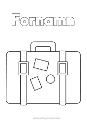 Gratis färgläggning Lätta målarbilder Resväskor och bagage