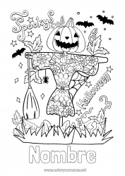 Dibujo libre Escoba Halloween Espantapájaros Inscripción 