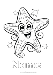 Colouring to customise Animal Starfish Marine Or Aquatic Animals