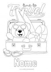 Desenho para personalizar Filhote de urso Chinelo Surf Animais da floresta Boia Bola de praia Jogos e brinquedos Valises et bagages Sports nautiques