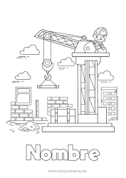 Dibujo libre Vehículos Maquinaria de construcción Trabajo Paisaje urbano Camión grúa Oficios de la construcción Construcción Grúa