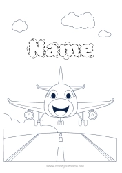 Colouring to customise Aeroplane Vehicles Aerial Vehicles Airport Cartoon Character Vehicles