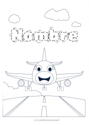 Dibujo libre Avión Vehículos Vehículos aéreos Aeropuerto Cartoon Vehículos con personajes