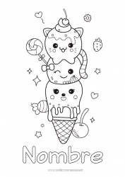 Dibujo libre Caramelos Lindo Kawaii Alimento Cereza Frutas Golosinas Helado Fresa Chupeta