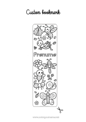 Desen liber de colorat Drăguț Vara Primăvară Fluture Animal Albină Melc Semn de carte Gărgăriță Desene de colorat ușoare Furnică Insecte Libelulă