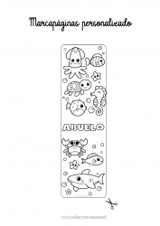 Niño página para colorear Lindo Kawaii Tortuga Verano Mar Actividades para niños Animales Pescado Caballo de mar Cangrejo Marcador Dibujos fáciles para colorear Tiburón Animales marinos o acuáticos Reptiles Pulpo Tortuga marina
