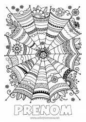 Coloriage gratuit Araignée Halloween Mandala Famille Addams Coloriages complexes Insectes