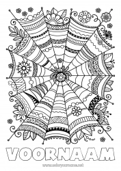 Gratis kleurplaat Spin Halloween Mandala Familie Addams Complex Kleurplaten Insecten