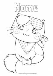 Disegno gratuito Gatto Animale USA Bandiera CanI e gatti 4 Luglio