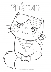 Dessin gratuit Chat Animal USA Drapeau Chiens et chats 4 juillet