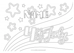 Coloring to customize USA Stars 4th July