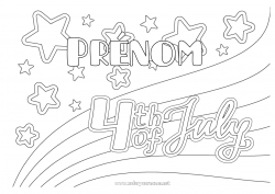 Coloriage à personnaliser USA Étoiles 4 juillet