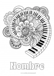 Colorear para personalizar Música Día Mundial de la Música Piano Instrumentos de música