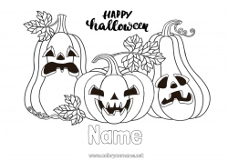 Free drawing Pumpkin Halloween Jack O'Lantern Inscription 