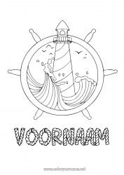 Gratis tekening Zee Boot Vuurtoren Maritieme voertuigen