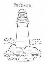 Coloriage gratuit Mer Coloriages intermédiaires Phare