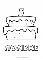 Dibujo libre Tarta Cumpleaños Dibujos fáciles para colorear Edad personalizable