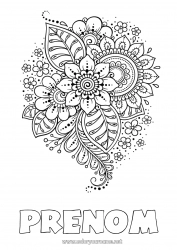 Coloriage gratuit Fleurs Calme et zen Art Mandala