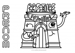 Dessin gratuit France 14 juillet Arc de Triomphe