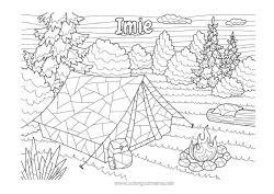 Rysunek za darmo Mandala Złożone kolorowanki Zentangle Kemping Namiot