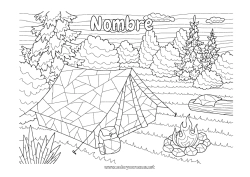 Dibujo libre Mandala Dibujos complejos para colorear Zentangle Cámping