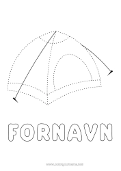 Gratis farvelægning Børneaktiviteter Forbindelsespunkter Nem farvelægning Tegn og farvelæg Camping Telt