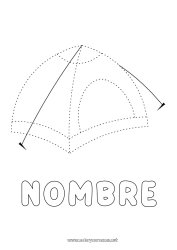 Dibujo libre Actividades para niños Une los puntos Dibujos fáciles para colorear Trazo y color Cámping Tienda de campaña