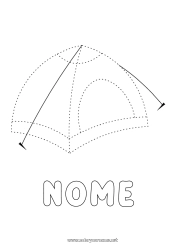 Desenho grátis Atividades para Crianças Ligando os Pontos Desenhos para colorir fáceis Rastreie e Pinte Camping Tenda