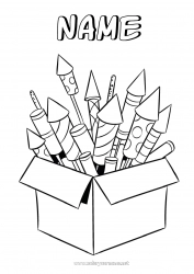 Free coloring Happy new year Firework Chinese New Year 4th July 14 July