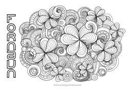 Gratis farvelægning Rolig og zen Kunst Mandala Kløver Irland Zentangle Keltisk