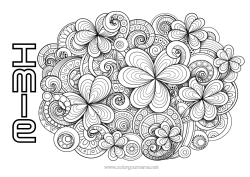 Kolorowanka do personalizacji Spokojny i zen Sztuka Mandala Koniczyna Irlandia Zentangle Celtycki