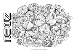 Free colouring Calm and zen Art Mandala Clover Ireland Zentangle Celtic